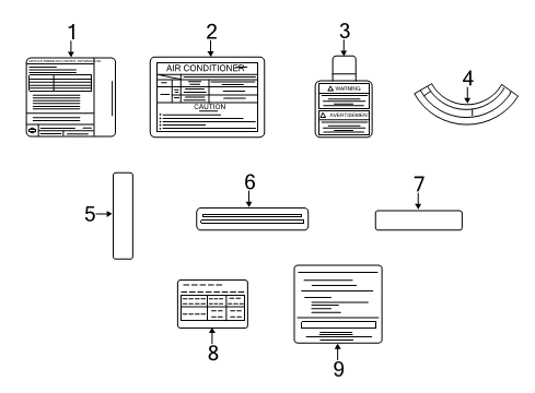 2015 Nissan Sentra Information Labels Label-Caution, Air Conditioner Diagram for 27090-C945B
