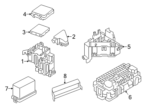 2020 Infiniti QX50 Fuse & Relay Cover-FUSIBLE Link Holder Diagram for 24382-5NN0C