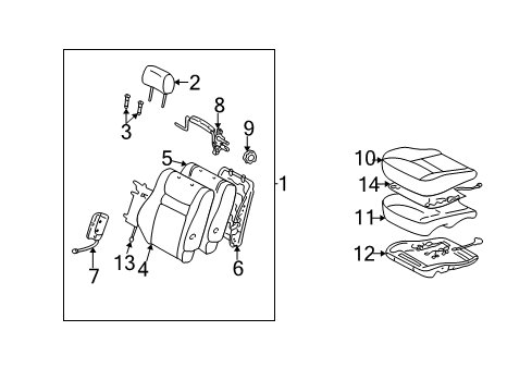 2003 Toyota Camry Front Seat Components Seat Cushion Pad Diagram for 71511-33120