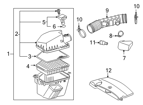 2010 Lexus GS450h Filters Inlet, Air Cleaner Diagram for 17751-31260