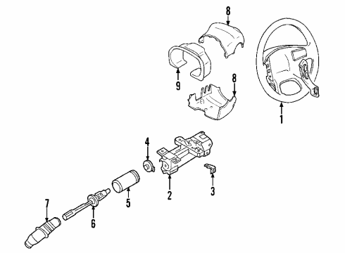 2010 Buick Lucerne Steering Column, Steering Wheel & Trim Column Asm-Steering *Dark Titanium Diagram for 25902394