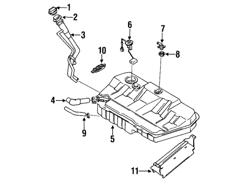 1990 Isuzu Impulse Senders Bulk Hose (L=1400) Diagram for 8-94152-003-0