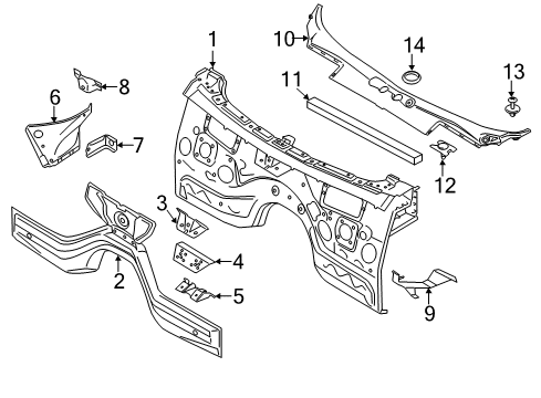 2013 BMW X3 Cowl Clip Diagram for 51718234698