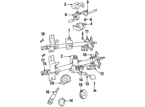 1996 Plymouth Neon Steering Column & Wheel, Steering Gear & Linkage Coupling-Steering Diagram for 4470934