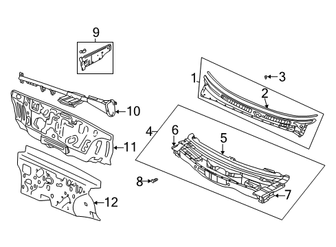 2004 Hyundai Sonata Cowl Pad Assembly-Isolation Dash Panel Diagram for 84120-38001