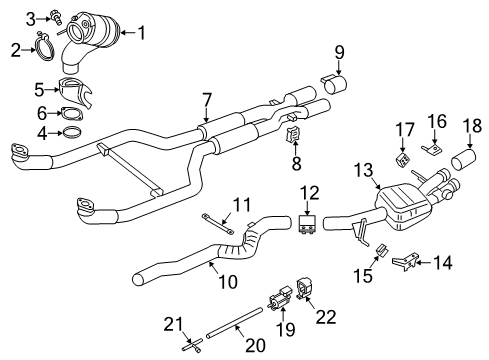 2013 BMW M5 Exhaust Components Tailpipe Trim Diagram for 18307845469