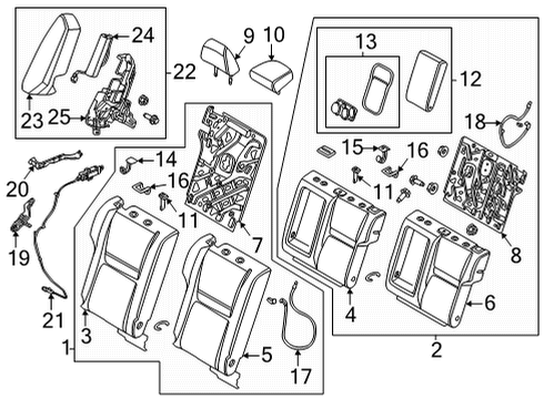 2021 Nissan Rogue Rear Seat Components Holder Assy-Headrest, Free Diagram for 88603-3TS0A