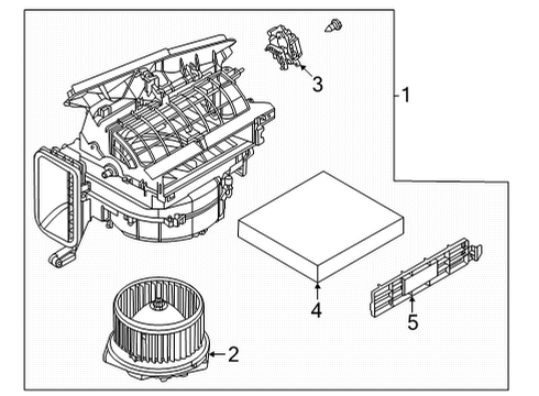 2021 Nissan Rogue Blower Motor & Fan Blower Assy-Front Diagram for 27200-6RF0A