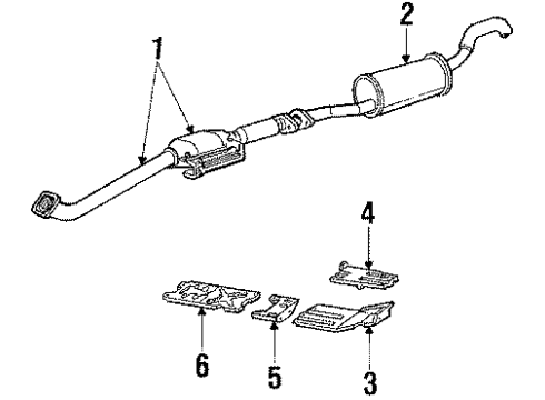 1987 Ford Aerostar Exhaust Components Catalytic Converter Gasket Diagram for E69Z5B266B