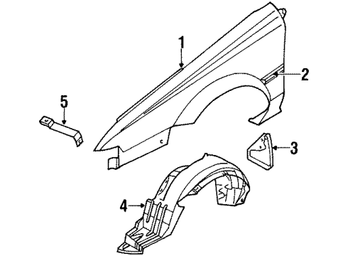 1988 Toyota Corolla Fender & Components, Exterior Trim Splash Shield Diagram for 53876-12160