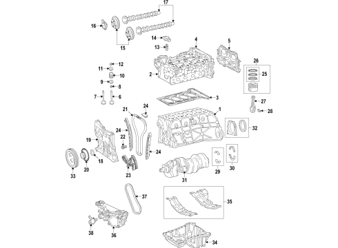 2017 Infiniti QX30 Engine Parts, Mounts, Cylinder Head & Valves, Camshaft & Timing, Variable Valve Timing, Oil Pan, Oil Pump, Balance Shafts, Crankshaft & Bearings, Pistons, Rings & Bearings Tensioner Assy-Chain Diagram for 13070-HG00F