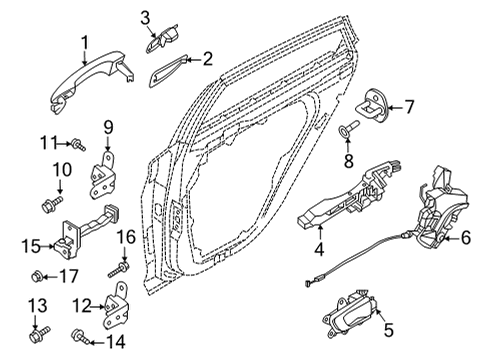 2021 Kia K5 Front Door Cover-Fr Dr O/S HDL Diagram for 82662L2200