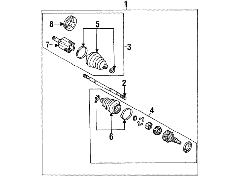 1994 Pontiac Grand Am Drive Axles - Front Joint Kit, Front Wheel Drive Shaft Cv (W/Boot) Diagram for 26039155