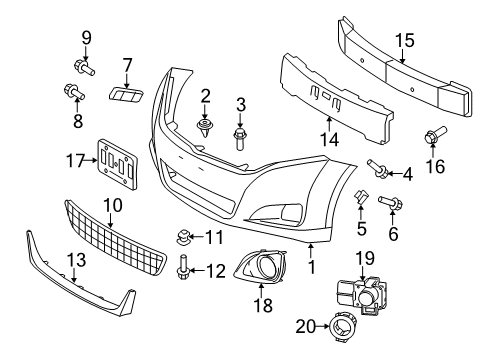 2015 Toyota Venza Front Bumper Lamp Bezel Diagram for 52040-0T010