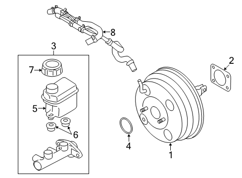 2016 Hyundai Azera Hydraulic System Cylinder Assembly-Brake Master Diagram for 58510-3V500