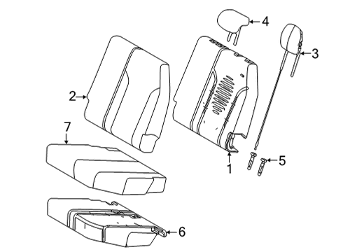 2021 Toyota Sienna Third Row Seats Seat Cushion Pad Diagram for 79245-08050