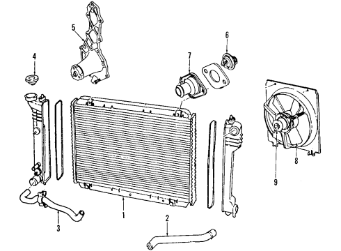 1988 Dodge Grand Caravan Powertrain Control Engine Controller Module Diagram for R5233222