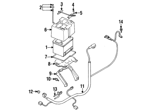 1996 Mitsubishi Eclipse Battery NONPART Diagram for MB239844