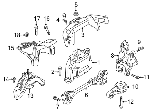 2015 Mini Cooper Paceman Engine & Trans Mounting Hex Bolt Diagram for 07119904956