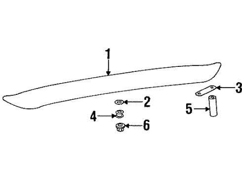 1997 Hyundai Elantra Rear Spoiler Bushing-Insert Bolt Diagram for 87214-29000