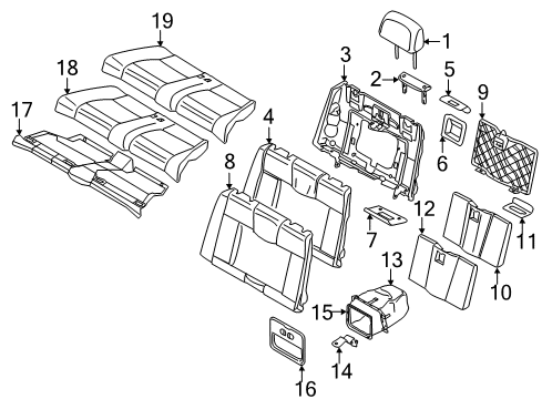 2013 BMW 135is Rear Seat Components Seat Upholstery Diagram for 52207288394