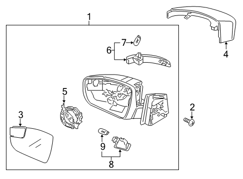 2017 Ford Focus Bulbs Mirror Cover Diagram for CP9Z-17D743-A