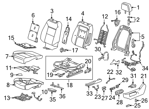 2021 Chevrolet Silverado 1500 Heated Seats Blower Diagram for 13535637