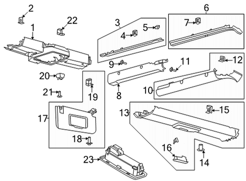 2021 Ford Bronco Interior Trim - Roof Reading Lamp Assembly Diagram for LB5Z-13776-AF