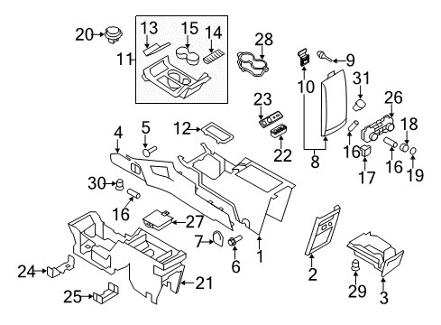 2012 Ford Flex Auxiliary Heater & A/C Rear Trim Diagram for BA8Z-74045E24-BA