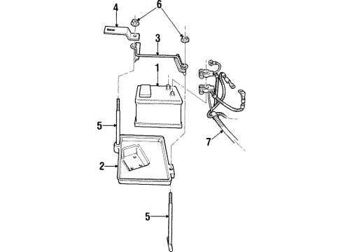 1998 Jeep Cherokee Battery Bracket-Battery Hold Down Diagram for 55010722