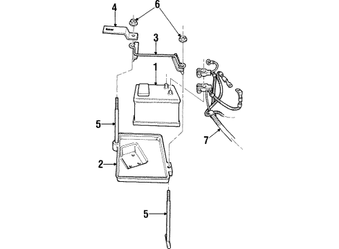 2000 Jeep Cherokee Battery Tray-Battery Diagram for 55235819AA