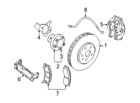 2008 Chevrolet Corvette Anti-Lock Brakes Rotor Diagram for 88955509