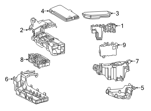 2019 Lexus LS500h Fuse & Relay Holder, Connector Diagram for 82666-50B30