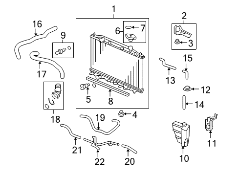 2010 Honda Accord Radiator & Components W-RADIATOR COMP Diagram for 19010-R40-305