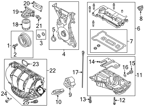 2012 Ford Focus Engine Parts, Mounts, Cylinder Head & Valves, Camshaft & Timing, Oil Pan, Oil Pump, Crankshaft & Bearings, Pistons, Rings & Bearings, Variable Valve Timing Crankshaft Pulley Diagram for CM5Z-6312-N