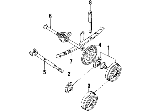 1985 Jeep Scrambler Rear Suspension Axle Shaft Diagram for J8133886AB