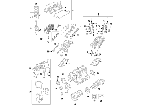 2020 Fiat 124 Spider Engine Parts, Mounts, Cylinder Head & Valves, Camshaft & Timing, Oil Pan, Oil Pump, Crankshaft & Bearings, Pistons, Rings & Bearings, Variable Valve Timing Bearing-Connecting Rod Diagram for 68119545AA