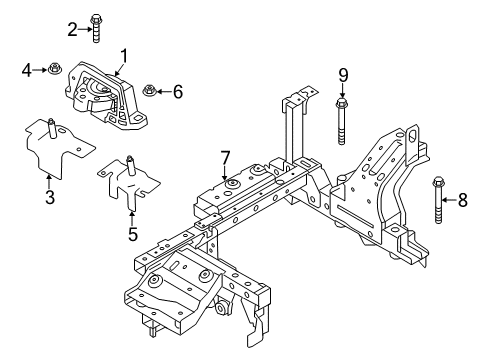 2012 Ford Focus Motor & Components Crossmember Mount Bolt Diagram for -W790274-S900