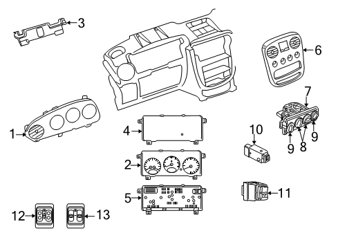 2005 Chrysler PT Cruiser Cluster & Switches Switch-Power Window Diagram for 1DX311DVAA