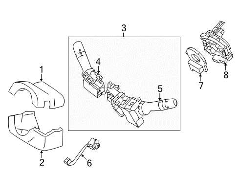 2012 Hyundai Azera Shroud, Switches & Levers Steering Column Lower Shroud Diagram for 84851-3V100-HZ