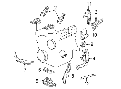 2004 Buick Rendezvous Engine & Trans Mounting Bracket-Engine Mount Diagram for 10325272
