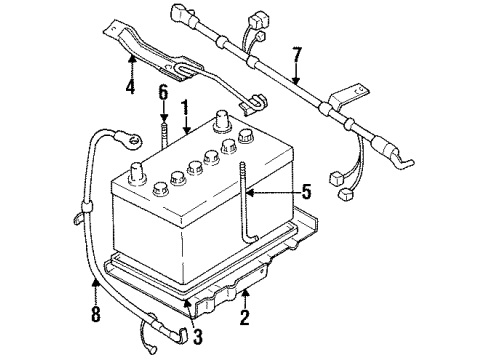 1996 Honda Passport Battery Cable, Battery Diagram for 8-97092-019-1