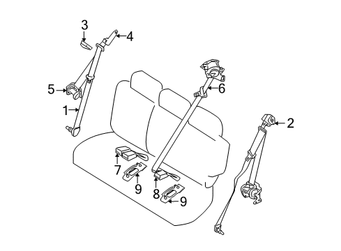 2010 Infiniti QX56 Seat Belt Bracket Assembly-Stay, RH Diagram for 84960-ZC30A