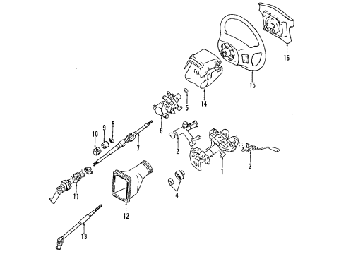 1994 Toyota Supra Steering Column & Wheel, Steering Gear & Linkage Passenger Side Headlight Assembly Diagram for 81110-1B170