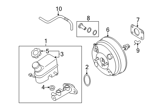 2011 Hyundai Sonata Hydraulic System Reservoir-Master Cylinder Diagram for 58511-3Q300