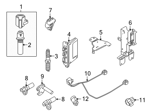 2009 Ford Mustang Ignition System Spark Plug Diagram for HJFS-24FP-X
