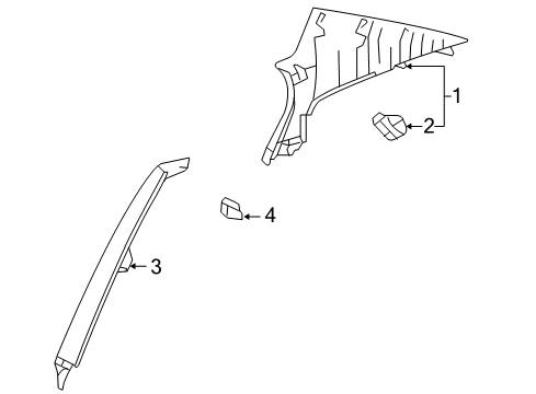 2008 Lexus GS450h Interior Trim - Quarter Panels GARNISH, Roof Side Diagram for 62471-30510-A0