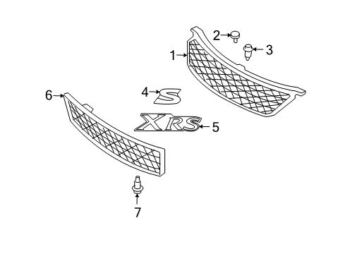2009 Toyota Matrix Grille & Components Nameplate Diagram for 75311-12A70