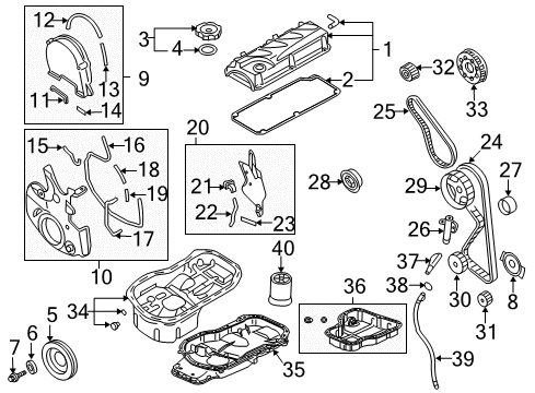 2004 Mitsubishi Outlander Filters NONPART Diagram for 1101A022