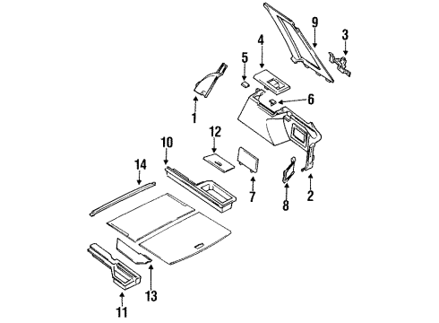 1989 Nissan Sentra Interior Trim - Quarter Panels FINISHER-Trunk Side Lower RH Diagram for 84950-55A01